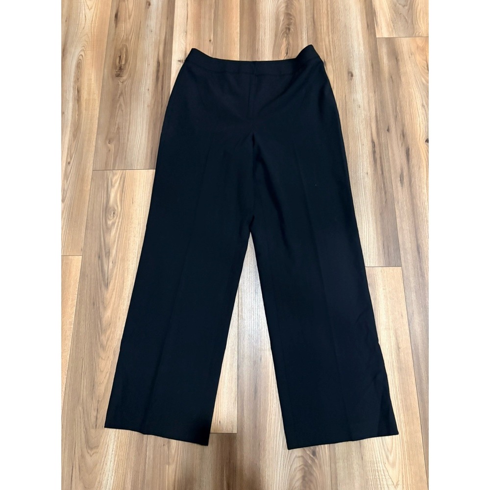 Talbots Petites Women's 6 Black Dress Pants Wide Leg Business Casual High Rise